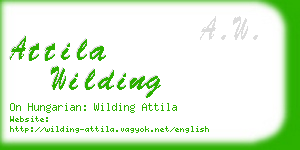 attila wilding business card